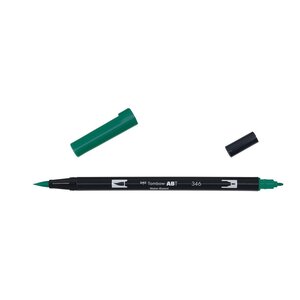 Feutre Dessin Double Pointe ABT Dual Brush Pen 346 vert mer TOMBOW