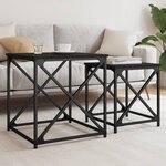 vidaXL Tables basses gigognes 2 Pièces noir bois d'ingénierie