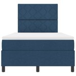 vidaXL Lit à ressorts avec matelas et lumière LED - Bleu  120 x 190 cm en tissu