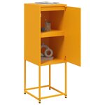 vidaXL Buffet jaune moutarde 36x39x107 cm acier