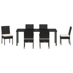 vidaXL Ensemble de Salle à Manger de Jardin 7 Pièces Noir Rattan Poly