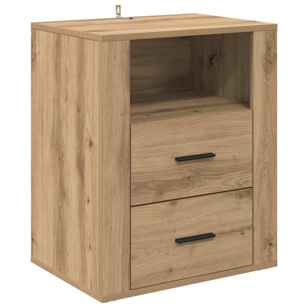 vidaXL Cabinet de chevet avec tiroir Chêne artisanal 35 x 50 x 60 cm