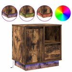 vidaXL Cabinet de chevet avec tiroir Chêne fumé 50 x 34.5 x 50 cm.