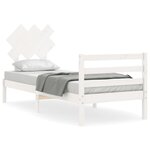vidaXL Cadre de lit sans matelas blanc bois massif