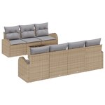 vidaXL Ensemble de canapés de jardin 8 pièces avec coussins beige en poly rattan