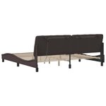 vidaXL Cadre de lit avec LED sans matelas marron foncé 200x200cm tissu