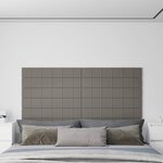 vidaXL Panneaux muraux 12 Pièces Gris clair 90x15 cm Velours 1 62 m²