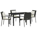 vidaXL Ensemble de salle à manger pour jardin 5 Pièces Noir Poly rotin