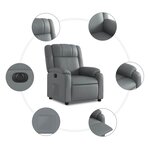 vidaXL Fauteuil inclinable électrique Gris Similicuir