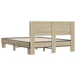 vidaXL Cadre de lit chêne sonoma 140x190 cm bois d'ingénierie et métal