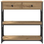 Table basse vidaXL Artisan en chêne 75x28x75 cm en bois d'ingénierie et acier