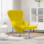 vidaXL Fauteuil œuf 2 Pièces Jaune 63 x 73 x 90 cm Velours