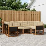 vidaXL Ensemble de canapés d'extérieur 6 pc Naturel et Beige
