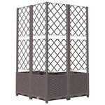 vidaXL Jardinière avec treillis Marron 80x80x136 cm PP