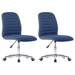 vidaXL Chaises à manger lot de 2 bleu tissu