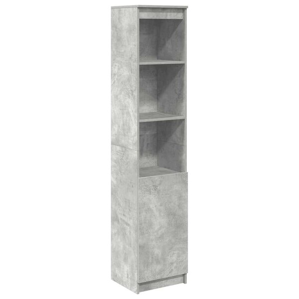 vidaXL Buffet haut gris béton 37 5x35x180 cm bois d'ingénierie