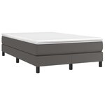 vidaXL Sommier à lattes de lit avec matelas gris 120x190 cm similicuir