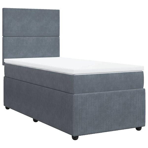 vidaXL Sommier à lattes de lit avec matelas Gris foncé 100x200 cm