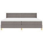vidaXL Lit à ressorts avec matelas Taupe 200 x 200 cm Polyester