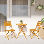 Ensemble de bistro pliable 3 pièces moutarde en acier