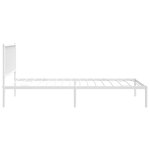 vidaXL Cadre de lit métal sans matelas avec tête de lit blanc 90x200cm