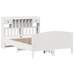 vidaXL Lit bibliothèque sans matelas blanc 150x200 cm bois pin massif