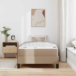 vidaXL Cadre de lit avec matelas Cappuccino 80 x 200 cm tissu