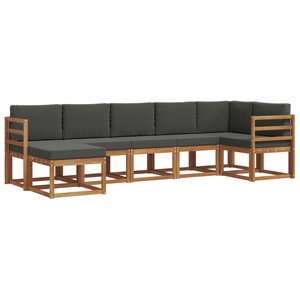 vidaXL Ensemble de canapés d'extérieur 7 pc Naturel et Anthracite