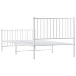 vidaXL Cadre de lit métal sans matelas et pied de lit blanc 100x200 cm