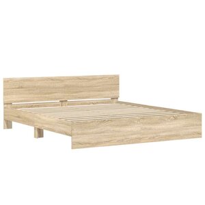 vidaXL Cadre de lit Sonoma 193 x 203 cm Bois d'ingénierie