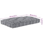 Coussin de palette vidaXL gris 120x80x12 cm en tissu