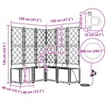 vidaXL Pots de jardin Treillis avec stockage Blanc 120 x 120 x 142 cm Plastique