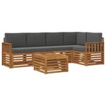 vidaXL Ensemble de canapés d'extérieur 6 pc Naturel et Anthracite