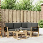 vidaXL Ensemble de canapés d'extérieur 5 pc Blanc et anthracite