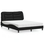 vidaXL Lit avec matelas noir 140x190 cm similicuir