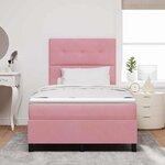 vidaXL Lit à ressorts avec matelas Rose 120 x 200 cm Velours