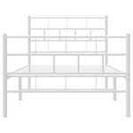vidaXL Cadre de lit métal sans matelas avec pied de lit blanc 90x200cm