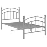 vidaXL Cadre de lit sans matelas gris métal 100x200 cm