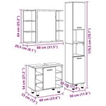 vidaXL Ensemble de mobilier de salle de bain avec étagère 3 Pièces Noir