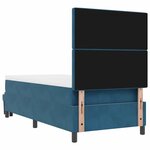 vidaXL Lit à ressorts avec matelas Bleu foncé 100 x 200 cm Velours