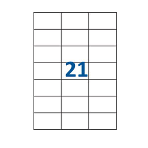 Lot de 1000 Planches étiquettes autocollantes sur feuille A4 : 70 x 42 3 mm (21 étiquettes par feuille)