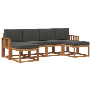 vidaXL Ensemble de canapés d'extérieur 6 pc Naturel et Anthracite