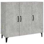 vidaXL Buffet gris béton 90x34x80 cm bois d'ingénierie