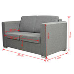 vidaXL Ensemble de canapés deux pièces Tissu Gris clair
