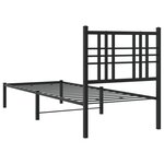vidaXL Cadre de lit métal sans matelas avec tête de lit noir 75x190 cm