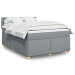vidaXL Sommier à lattes de lit avec matelas Gris clair 140x190cm Tissu
