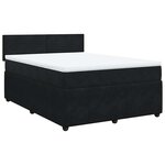 vidaXL Sommier à lattes de lit avec matelas Noir 140x200 cm Velours