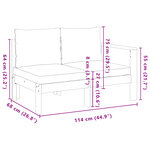 vidaXL Salon de jardin avec coussins 4 Pièces bois d'acacia massif