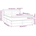 vidaXL Sommier à lattes de lit avec matelas Noir 140x200 cm Tissu