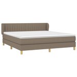 vidaXL Sommier à lattes de lit avec matelas Taupe 180x200 cm Tissu